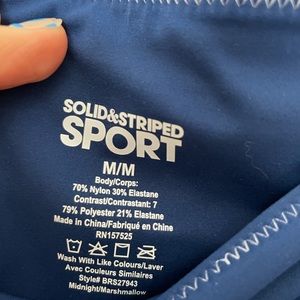 NWOT Solid and Striped Blue Leggings